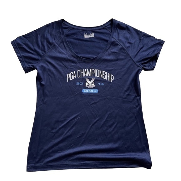 UNDER ARMOUR Navy Blue Performance PGA Championship Shirt Vintage‎ Size Large - Picture 1 of 4